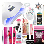 Kit Unha Gel Acrigel Nail Cabine Bivolt Lixas Gel Uv