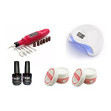 Kit Unha Gel Cabine Sun5 lixadeira Elétrica top Coat primer