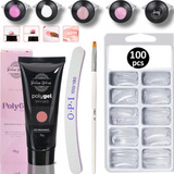 Kit Unha Gel Poligel Polygel Unhas Molde F1 Lixa Pincel