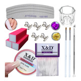 Kit Unha Gel X d Fibra De Vidro Pincel Bodelador Manicure