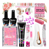 Kit Unha Polygel Lixa Cabine Alongamento Unha Gel Molde F1