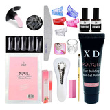 Kit Unha Polygel Lixa Cabine Alongamento Unha Gel Molde F1