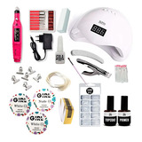 Kit Unhas Acrygel Fibra Lixadeira Cabine Primer Top Coat Gel
