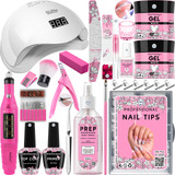 Kit Unhas De Gel Cabine Lixadeira Alongamento Extensão