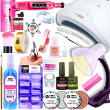 Kit Unhas Gel Acrigel Lixa Elétrica Cabine Sun 5 Bivolt