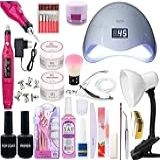 Kit Unhas Gel Acrigel Manicure Profissional Iniciantes Completo Luminária Cabine Lixadeira Eletrica Envio Imediato