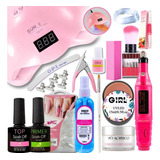 Kit Unhas Gel Completo Acrigel E Fibra Porcelana Manicure
