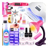 Kit Unhas Gel Manicure Profissional Luminária