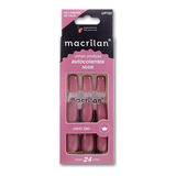 Kit Unhas Postiças Autocolantes Nude Efeito Gel Macrilan