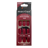 Kit Unhas Postiças Autocolantes Rubi Efeito Gel Macrilan