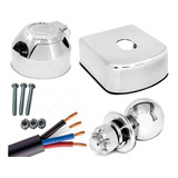 Kit Universal Engate Reboque Bola E Tomada Cromada Capa Inox