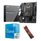 Kit Upgrade Intel I3 10105 + H510m Msi + 8gb 3200mhz