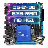 Kit Upgrade Intel I5 2400 Placa H61 8gb Ddr3 Cooler Cor Preto