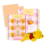 Kit Ursinho Pooh 1 Estojo Pelúcia 1 Caderno Smart E Refil