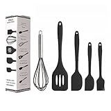 Kit Utensílio Cozinha Silicone 5 Peças Preto