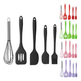Kit Utensilio Cozinha Silicone Espatula Fouet Pincel 5 Pecas