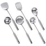 Kit Utensílios Conjuntos Para Cozinha 6pçs Aço Inox Concha