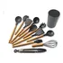Kit Utensílios Cozinha Silicone Colheres  Suporte 12 Peças