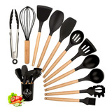 Kit Utensílios De Silicone Com 12 Peças Premium Talheres Sil