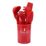 Kit Utensílios De Silicone Para Casa Conjunto Com Suporte