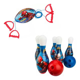 Kit Vai E Vem E Jogo De Boliche Infantil Menino Homem Aranha