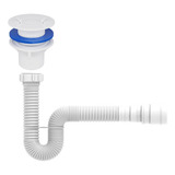 Kit Valvula Ralo Tanque 1 1 4 C Tampa E Sifão Branco Blukit