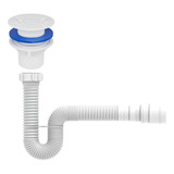 Kit Valvula Ralo Tanque 1 1 4 C Tampa E Sifão Branco Blukit