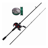Kit Vara De Pesca Carretilha Pesca Direito 17 1 Rolamentos