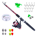 Kit Vara Pesca 20lbs Completa Molinete Linha + Itens Barato