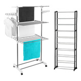 Kit Varal De Chão Branco Organizador E Sapateira Vertical