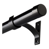 Kit Varão 28mm Com 2 30m Cortina Ilhós argola 100 Alumínio Cor Preto
