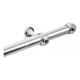 Kit Varão Cromado 2 Metros Simples 19mm Para Cortina Padrão