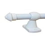 Kit Varão De Ferro Com 2 00 Metros De 28 Mm  Grosso  Para Cortina Diversas Cores  Suporte Com 2 Parafusos  Branco 