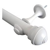 Kit Varao De Madeira Para Cortina 2 00m 19mm Cor Branco