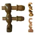 Kit Varão Duplo 2,00 Mts 19mm (fino) Suporte Madeira Claro