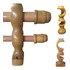 Kit Varão Duplo 3,00 Mts 28mm (grosso) Suporte Madeira Claro
