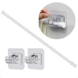 Kit Varão E Suporte Cortina Cozinha Armário Banheiro