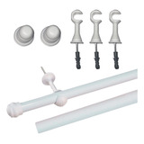 Kit Varão Simples 4 Metros 19mm Para Cortina Várias Cores