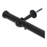 Kit Varão Simples Para Cortinas Preto 2 00 Mts 28mm Grosso