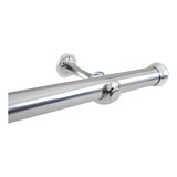 Kit Varão Suporte Simples Para Cortina 2 Metros 28mm Cromado