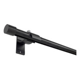 Kit Varão Trilho Suíço Deslizante Wave 19mm 3 70m Alumínio Cor Preto Fosco