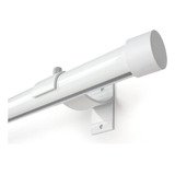 Kit Varão Trilho Suíço Deslizante Wave 28mm 2 30m Alumínio Cor Branco