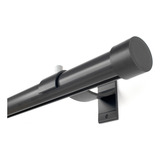 Kit Varão Wave Deslizante Alumínio 28mm 2 Metros Inteiro Cor Preto Fosco