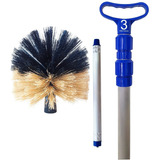 Kit Vassoura Limpa Teto Forro E Gesso Cabo 3 Metros