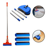 Kit Vassoura Mágica Manual E Rodo Mágico Com 3 Refis Extra