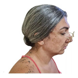 Kit Velha Fantasia De Vovó Senhora Idosa Peruca E Oculos