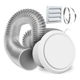 Kit Vento Exaustor Banheiro 5 Mts Duto Aluminizado 100mm