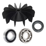 Kit Ventoinha Retentor Eixo Rolamento Motor Karcher Hd585