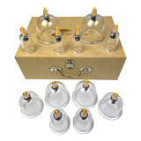Kit Ventosas Luxo Com 12 Copos Aplicador Acupuntura Estek