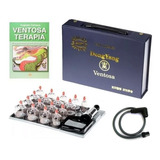Kit Ventosas Para Acupuntura 17 Copos Livro E Mangueira